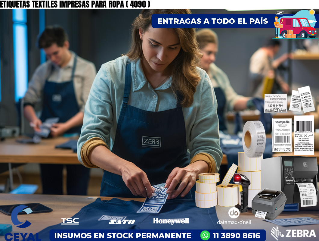 ETIQUETAS TEXTILES IMPRESAS PARA ROPA ( 4090 )