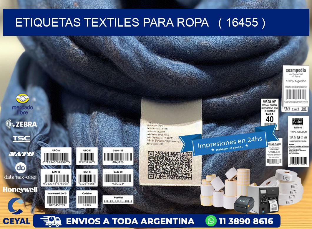 ETIQUETAS TEXTILES PARA ROPA ( 16455 )