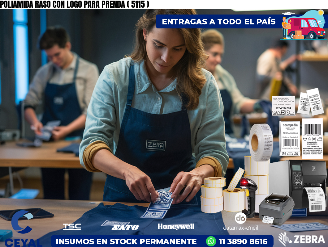 POLIAMIDA RASO CON LOGO PARA PRENDA ( 5115 )