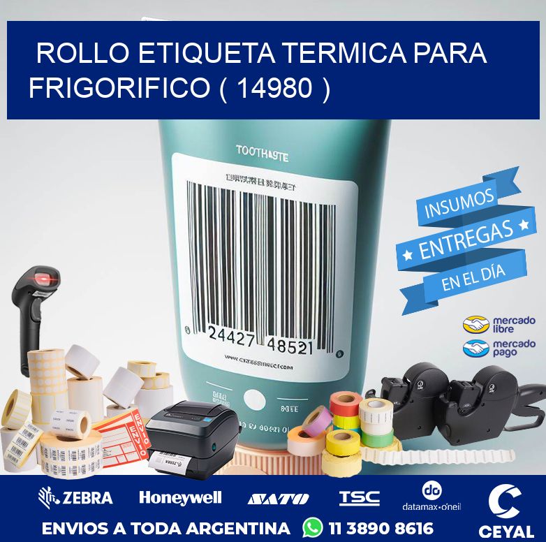 ROLLO ETIQUETA TERMICA PARA FRIGORIFICO ( 14980 )