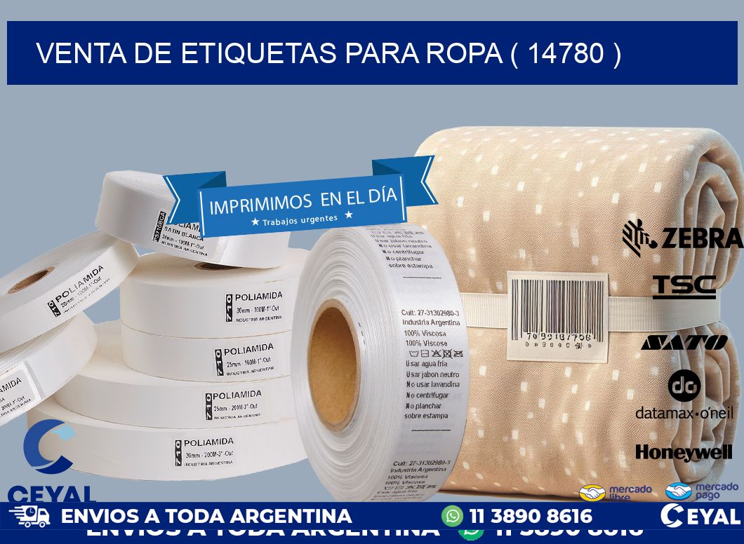 VENTA DE ETIQUETAS PARA ROPA ( 14780 )