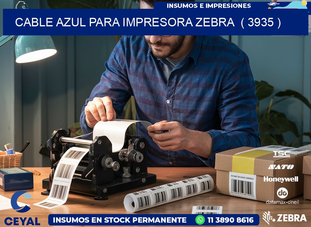 cable azul para impresora zebra  ( 3935 )