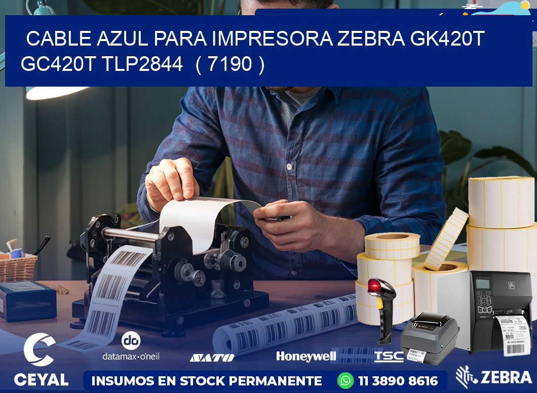 cable azul para impresora zebra GK420T GC420T TLP2844  ( 7190 )