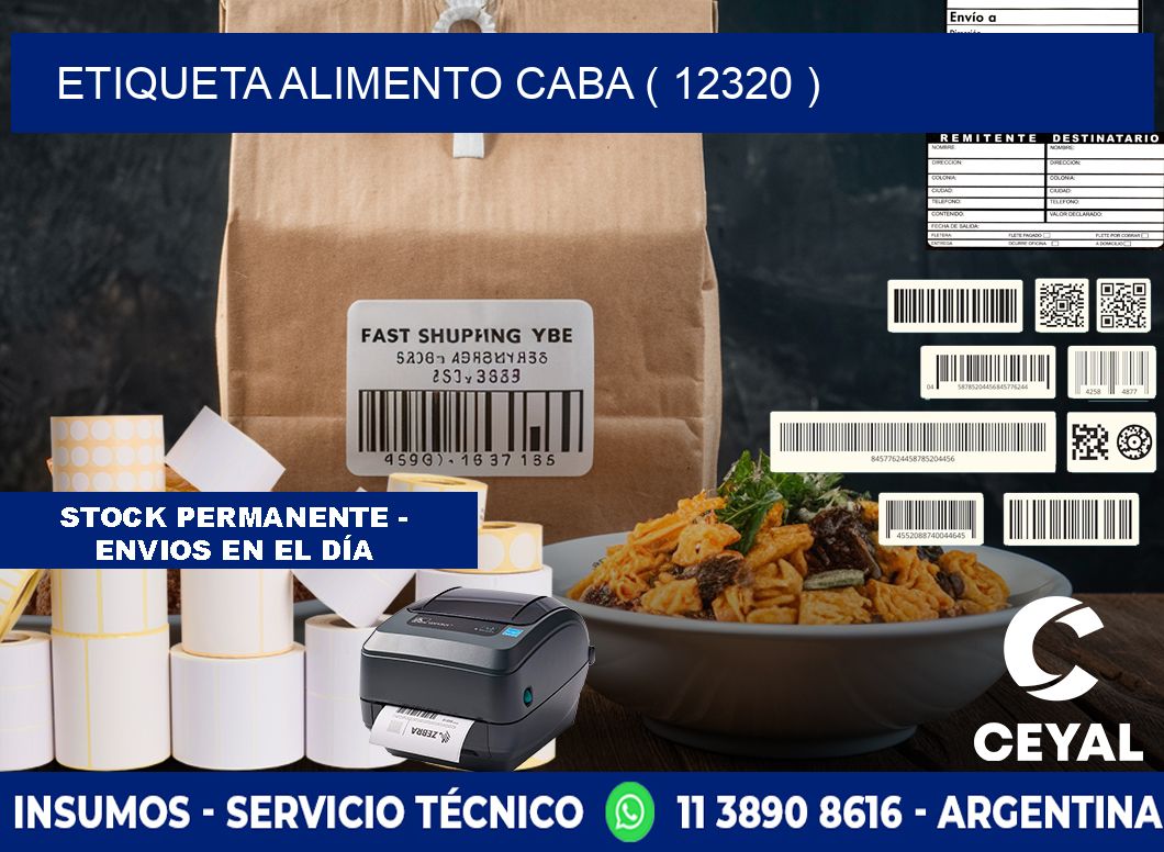 etiqueta alimento caba ( 12320 )