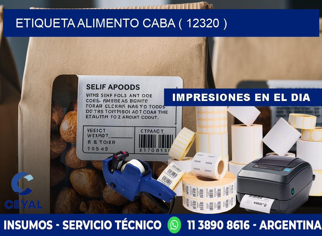 etiqueta alimento caba ( 12320 )