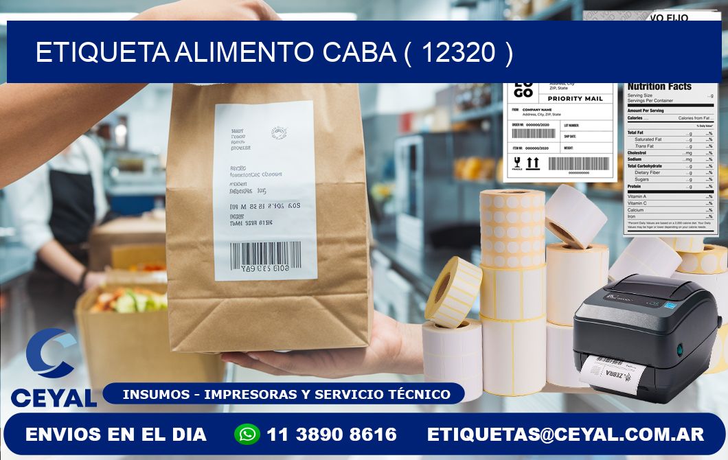 etiqueta alimento caba ( 12320 )