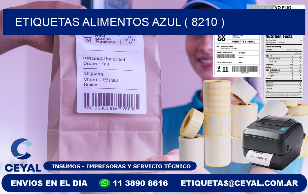 etiquetas alimentos azul ( 8210 )