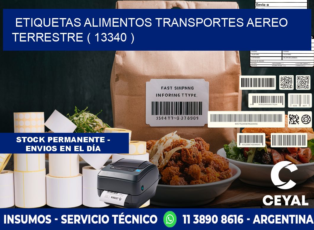 etiquetas alimentos transportes aereo terrestre ( 13340 )
