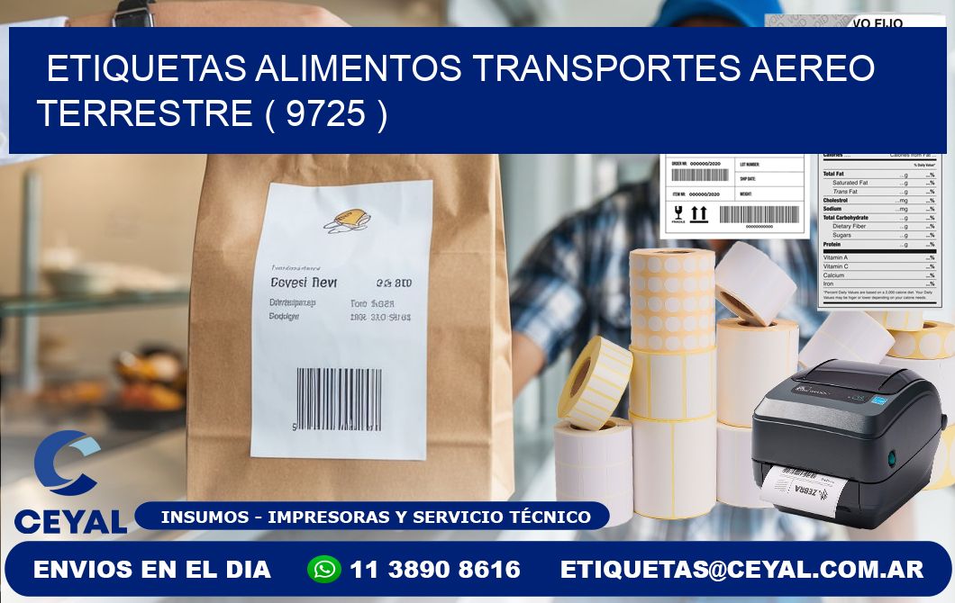 etiquetas alimentos transportes aereo terrestre ( 9725 )