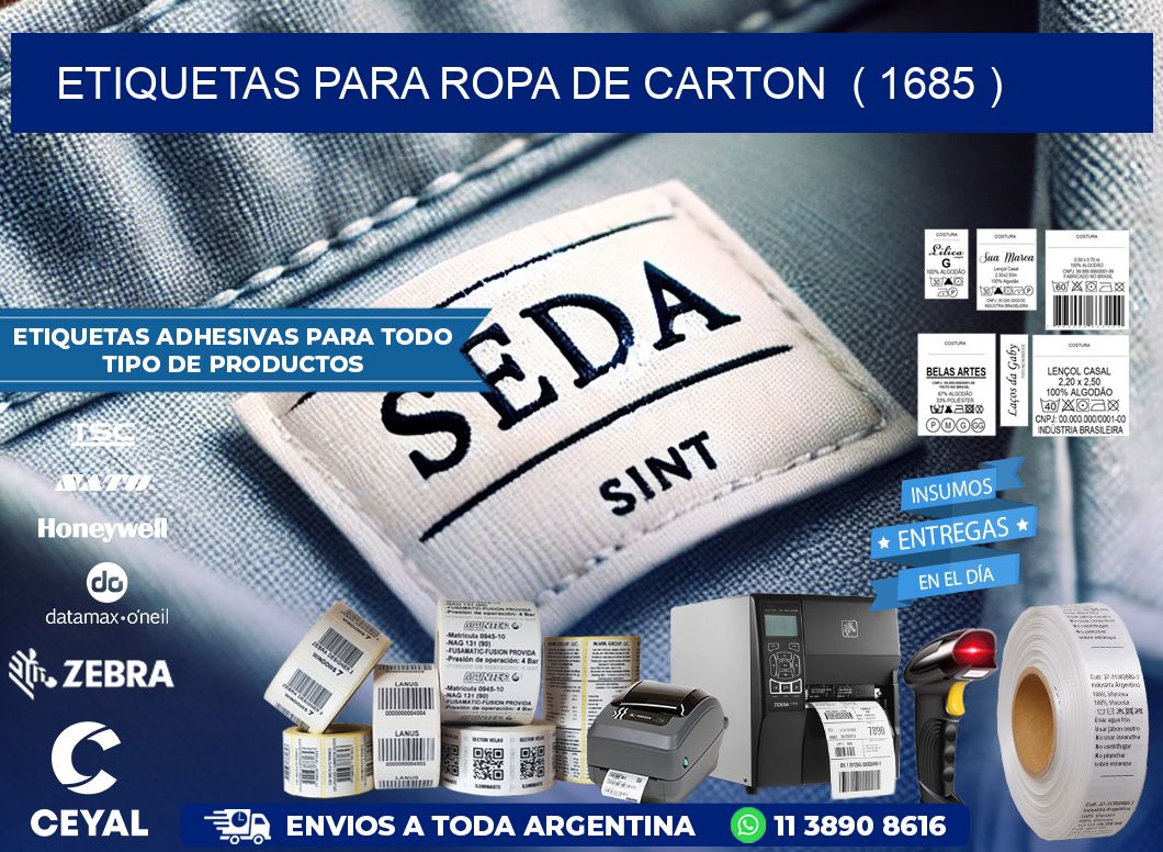 etiquetas para ropa de carton ( 1685 )