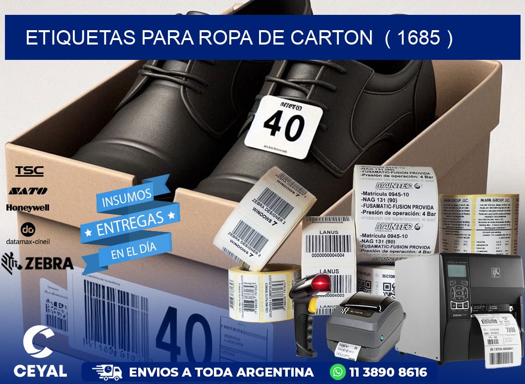 etiquetas para ropa de carton ( 1685 )