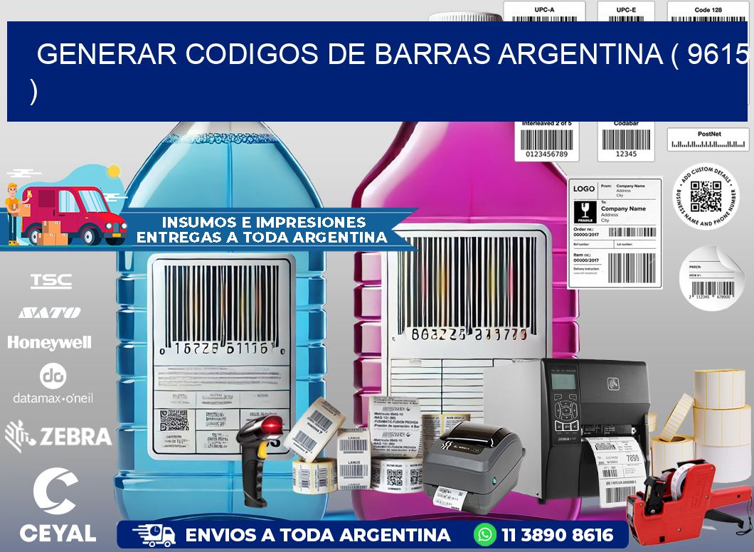 generar codigos de barras argentina ( 9615 )