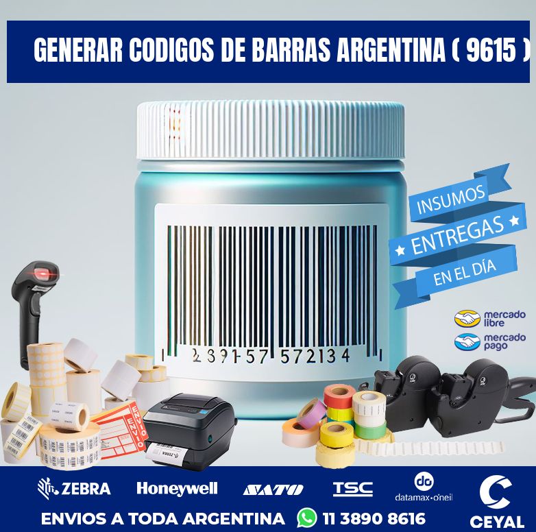 generar codigos de barras argentina ( 9615 )