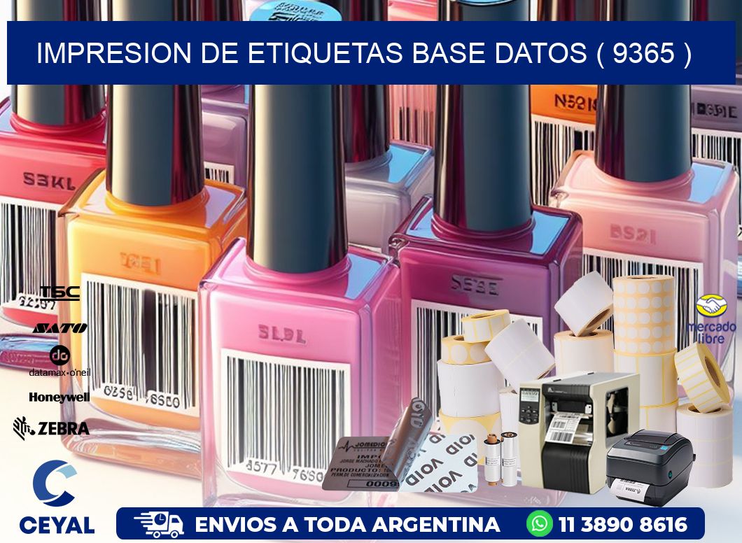 impresion de etiquetas base datos ( 9365 )