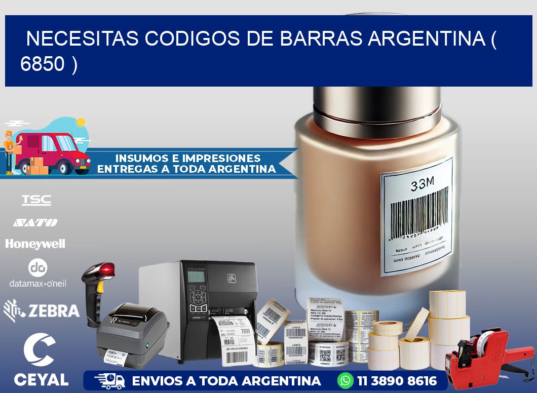 necesitas codigos de barras argentina ( 6850 )
