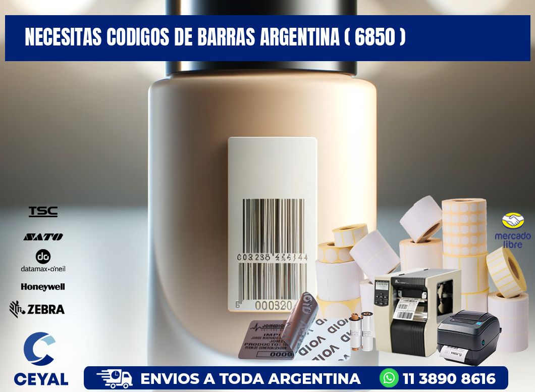 necesitas codigos de barras argentina ( 6850 )