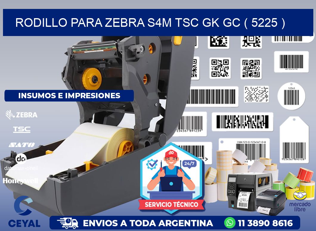 rodillo para zebra S4M TSC GK GC ( 5225 )