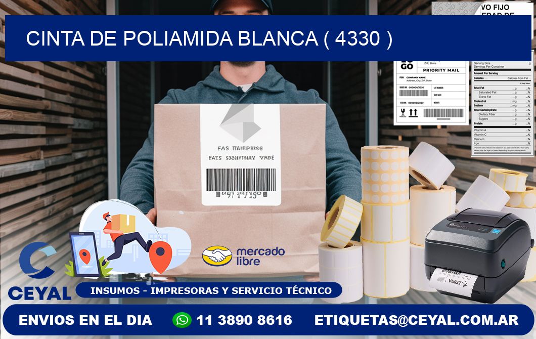 CINTA DE POLIAMIDA BLANCA ( 4330 )