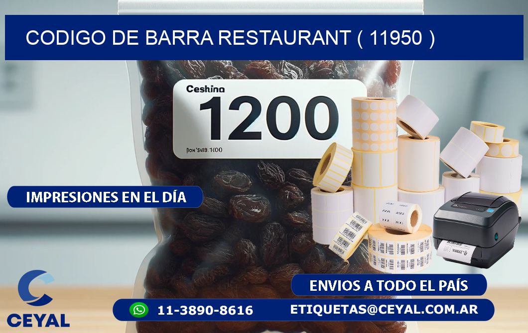CODIGO DE BARRA RESTAURANT ( 11950 )