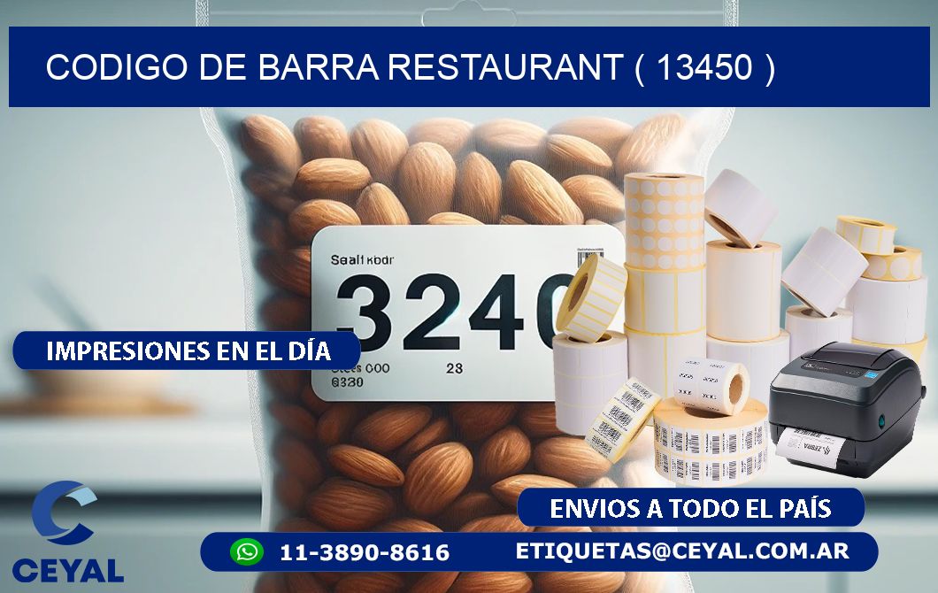 CODIGO DE BARRA RESTAURANT ( 13450 )