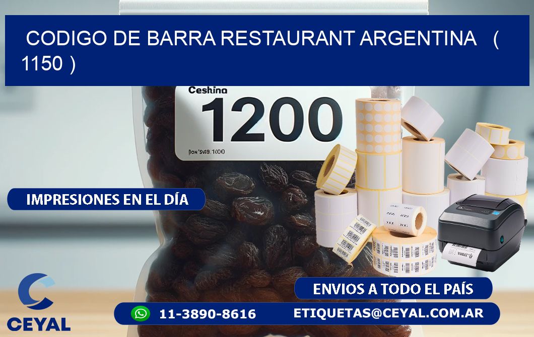 CODIGO DE BARRA RESTAURANT ARGENTINA   ( 1150 )