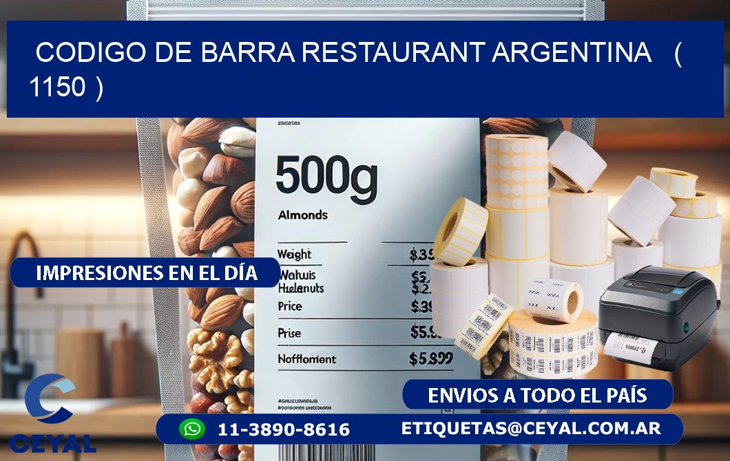 CODIGO DE BARRA RESTAURANT ARGENTINA ( 1150 )