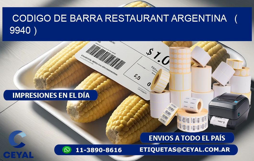 CODIGO DE BARRA RESTAURANT ARGENTINA   ( 9940 )