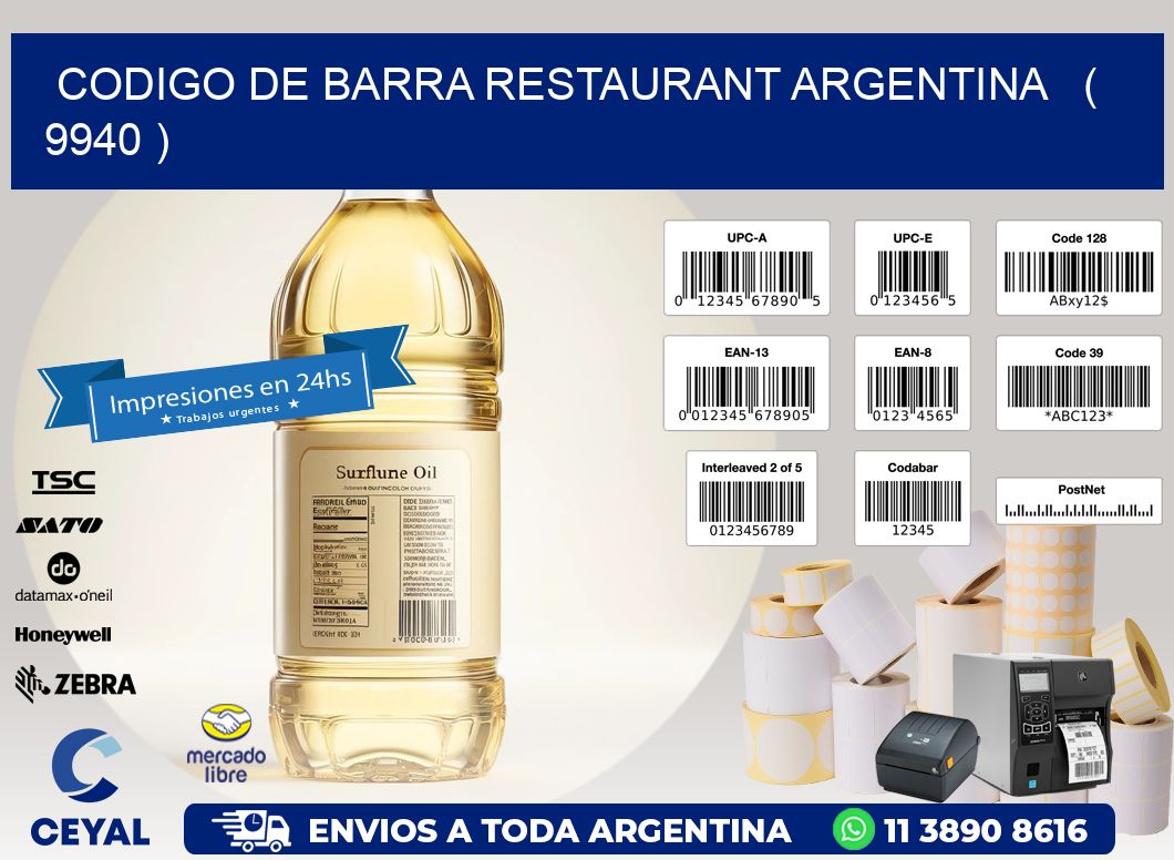 CODIGO DE BARRA RESTAURANT ARGENTINA ( 9940 )