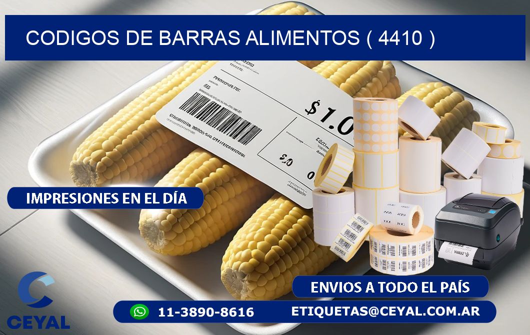 CODIGOS DE BARRAS ALIMENTOS ( 4410 )