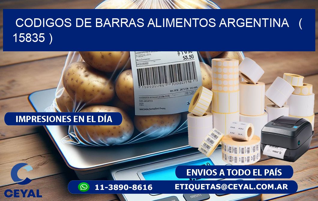 CODIGOS DE BARRAS ALIMENTOS ARGENTINA ( 15835 )