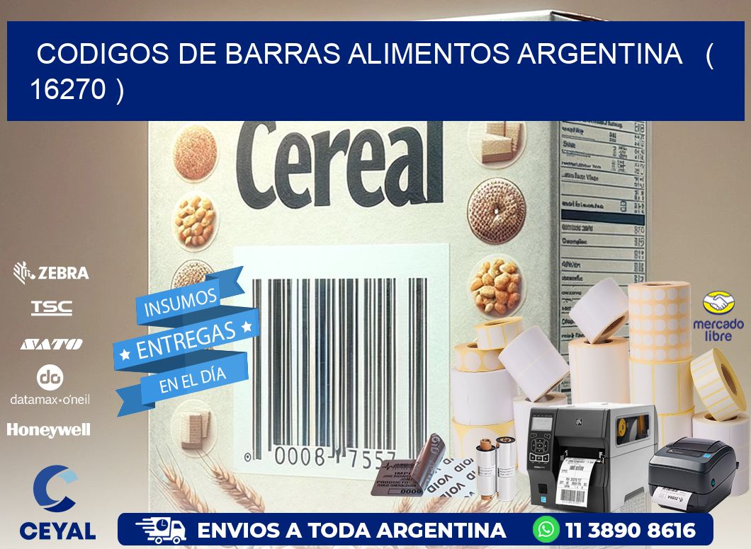 CODIGOS DE BARRAS ALIMENTOS ARGENTINA ( 16270 )