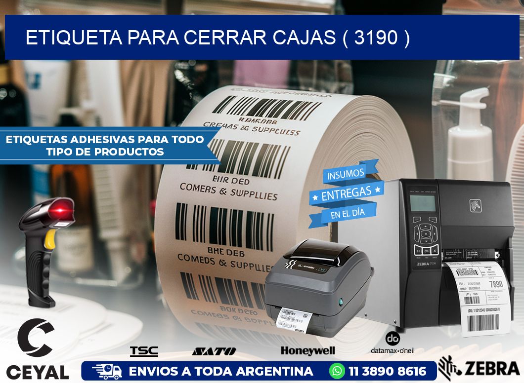 ETIQUETA PARA CERRAR CAJAS ( 3190 )