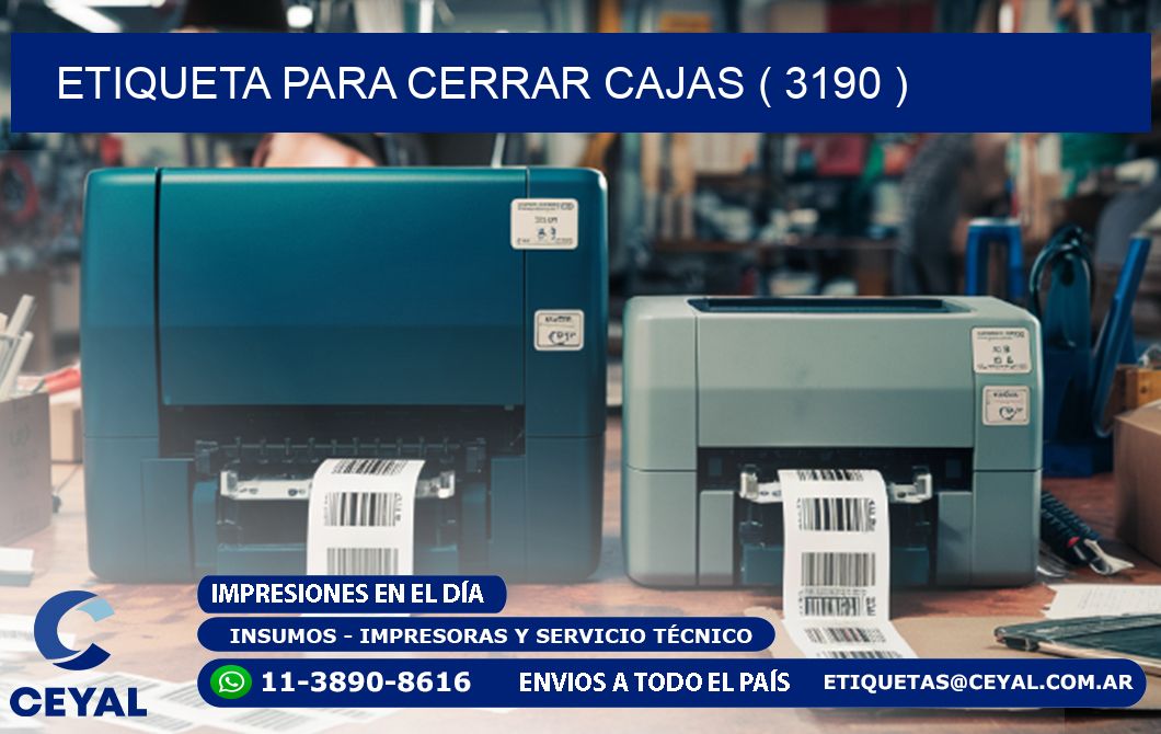 ETIQUETA PARA CERRAR CAJAS ( 3190 )