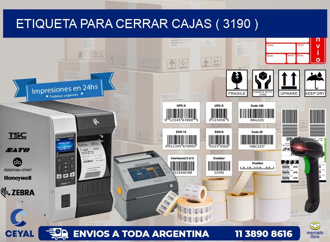 ETIQUETA PARA CERRAR CAJAS ( 3190 )