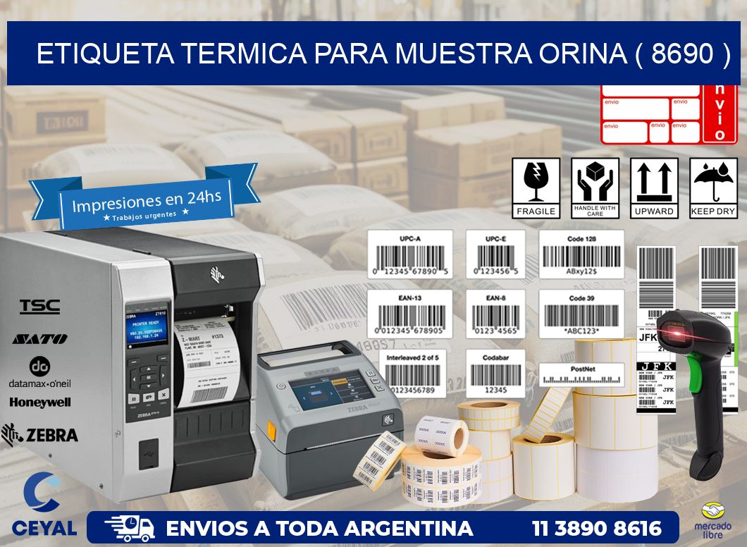 ETIQUETA TERMICA PARA MUESTRA ORINA ( 8690 )