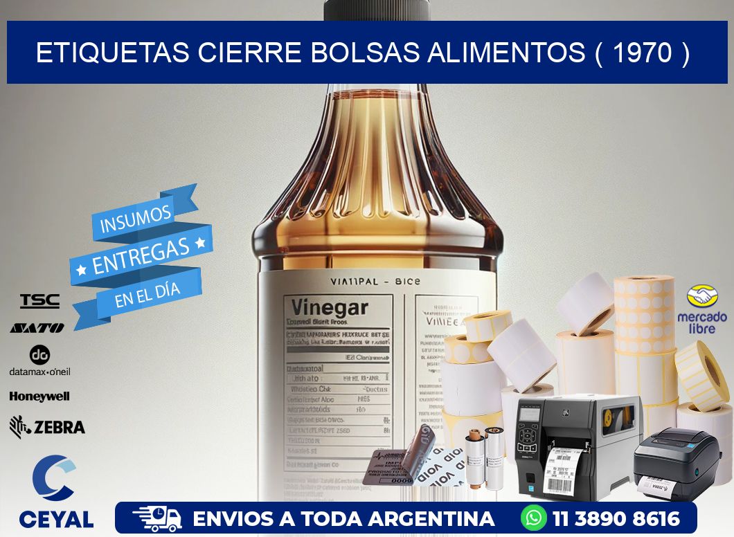 ETIQUETAS CIERRE BOLSAS ALIMENTOS ( 1970 )