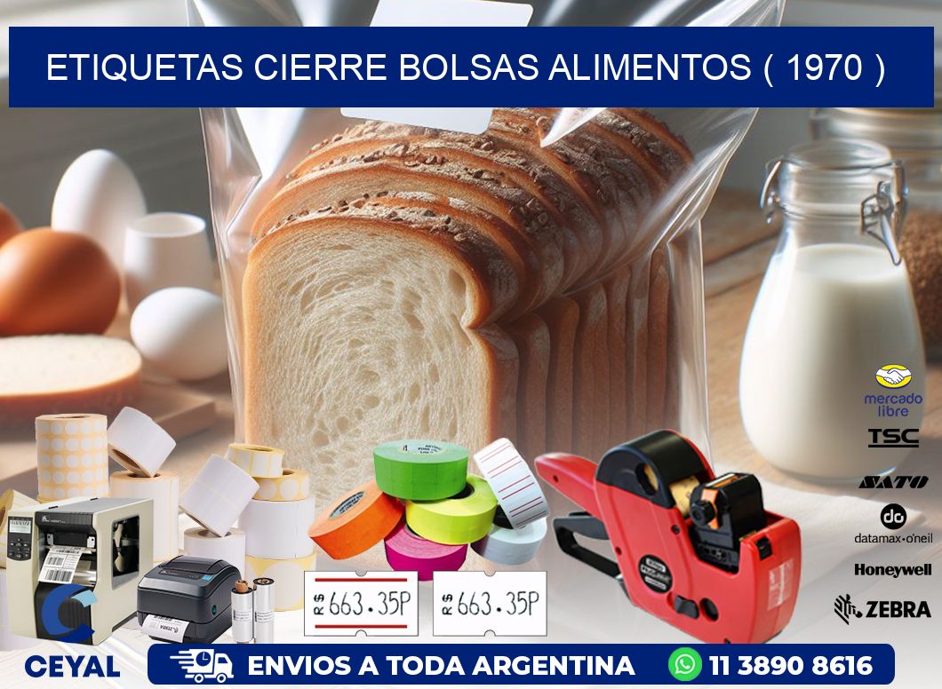 ETIQUETAS CIERRE BOLSAS ALIMENTOS ( 1970 )