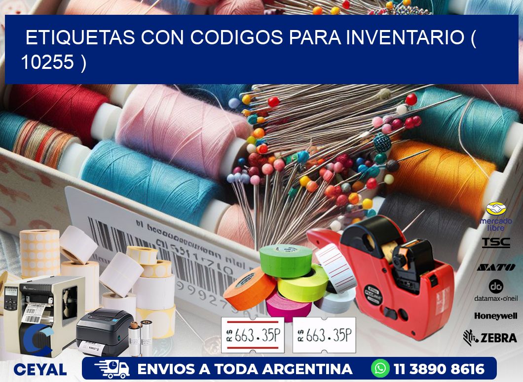 ETIQUETAS CON CODIGOS PARA INVENTARIO ( 10255 )