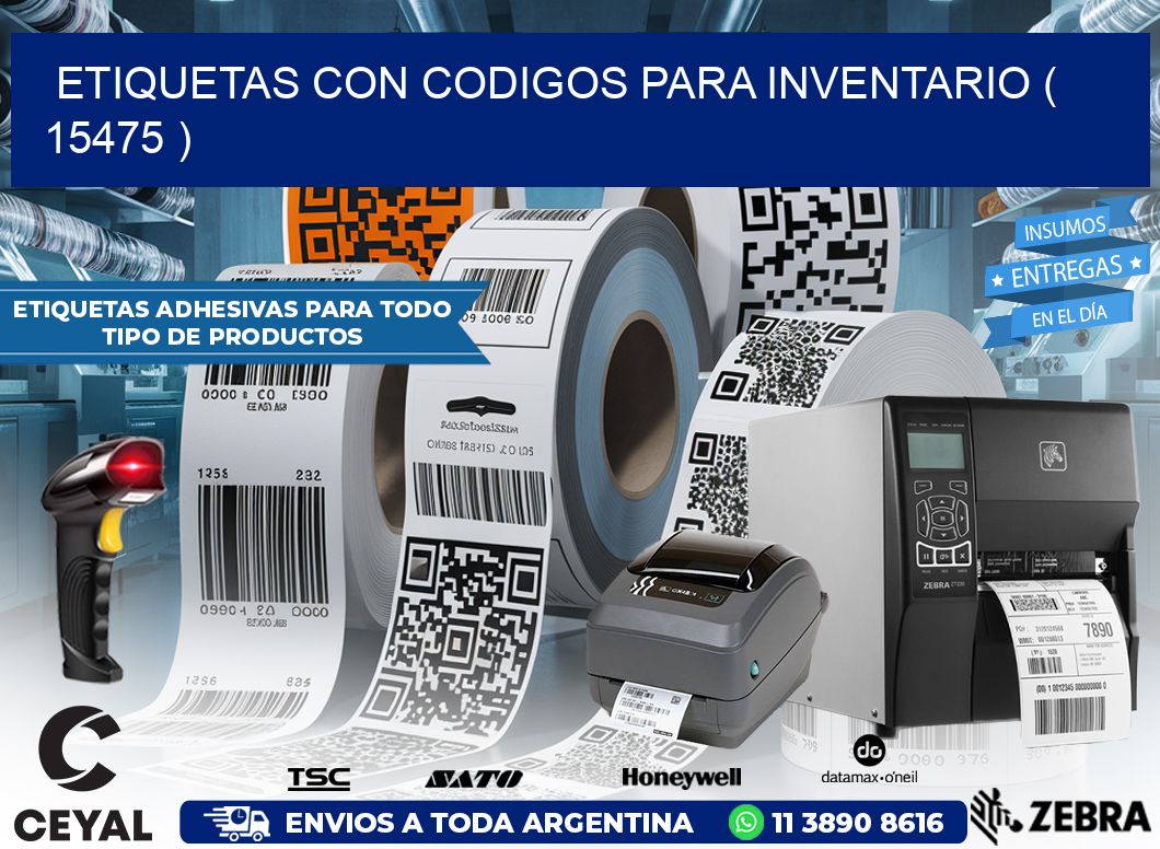 ETIQUETAS CON CODIGOS PARA INVENTARIO ( 15475 )