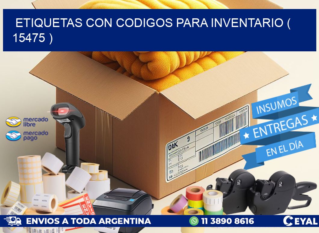 ETIQUETAS CON CODIGOS PARA INVENTARIO ( 15475 )