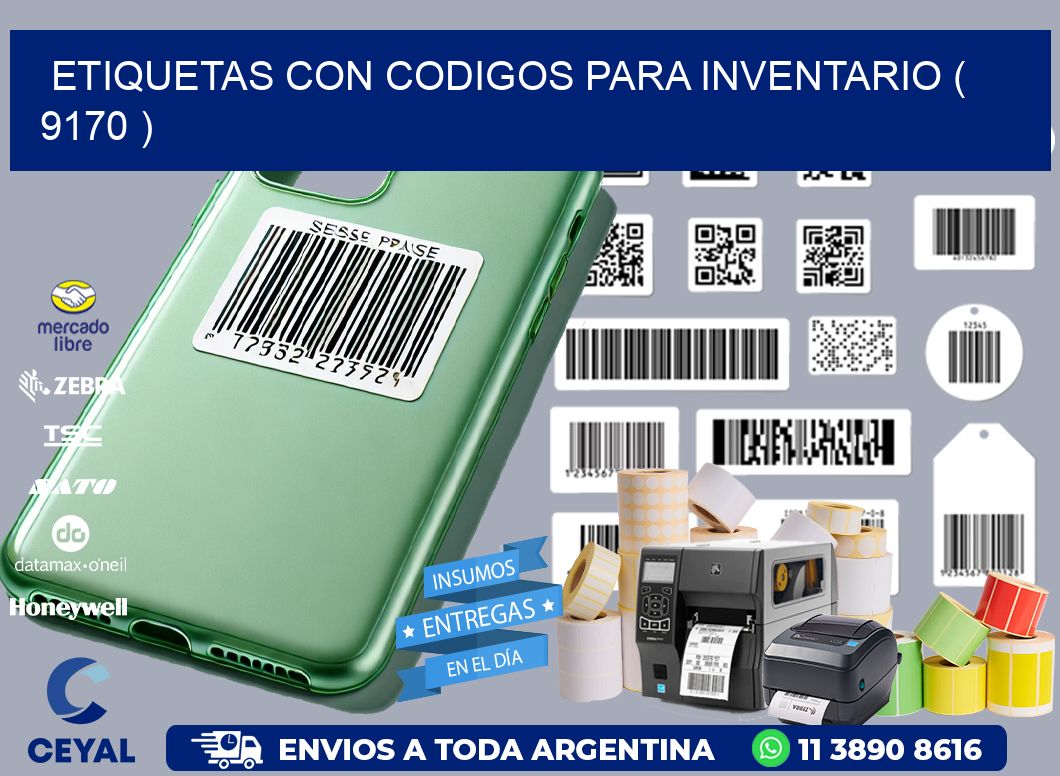 ETIQUETAS CON CODIGOS PARA INVENTARIO ( 9170 )