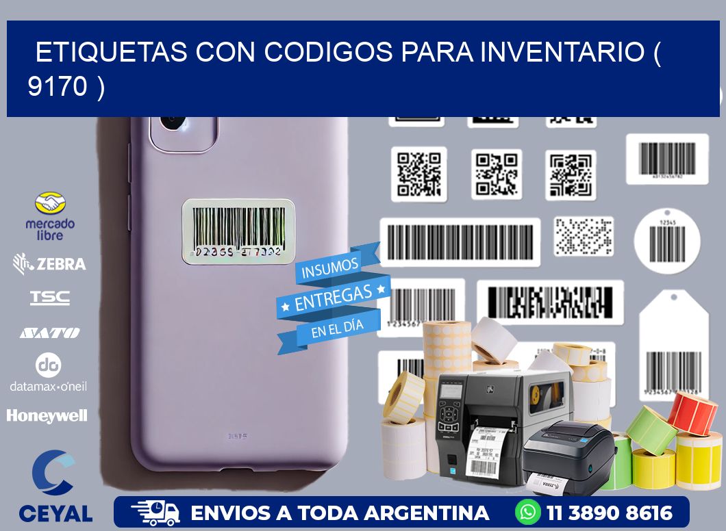 ETIQUETAS CON CODIGOS PARA INVENTARIO ( 9170 )