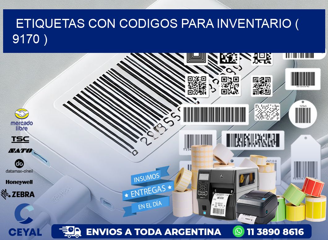 ETIQUETAS CON CODIGOS PARA INVENTARIO ( 9170 )