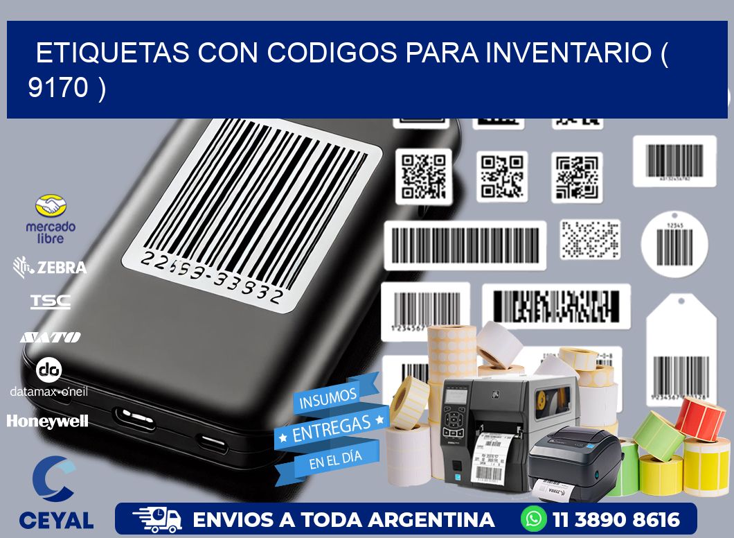 ETIQUETAS CON CODIGOS PARA INVENTARIO ( 9170 )