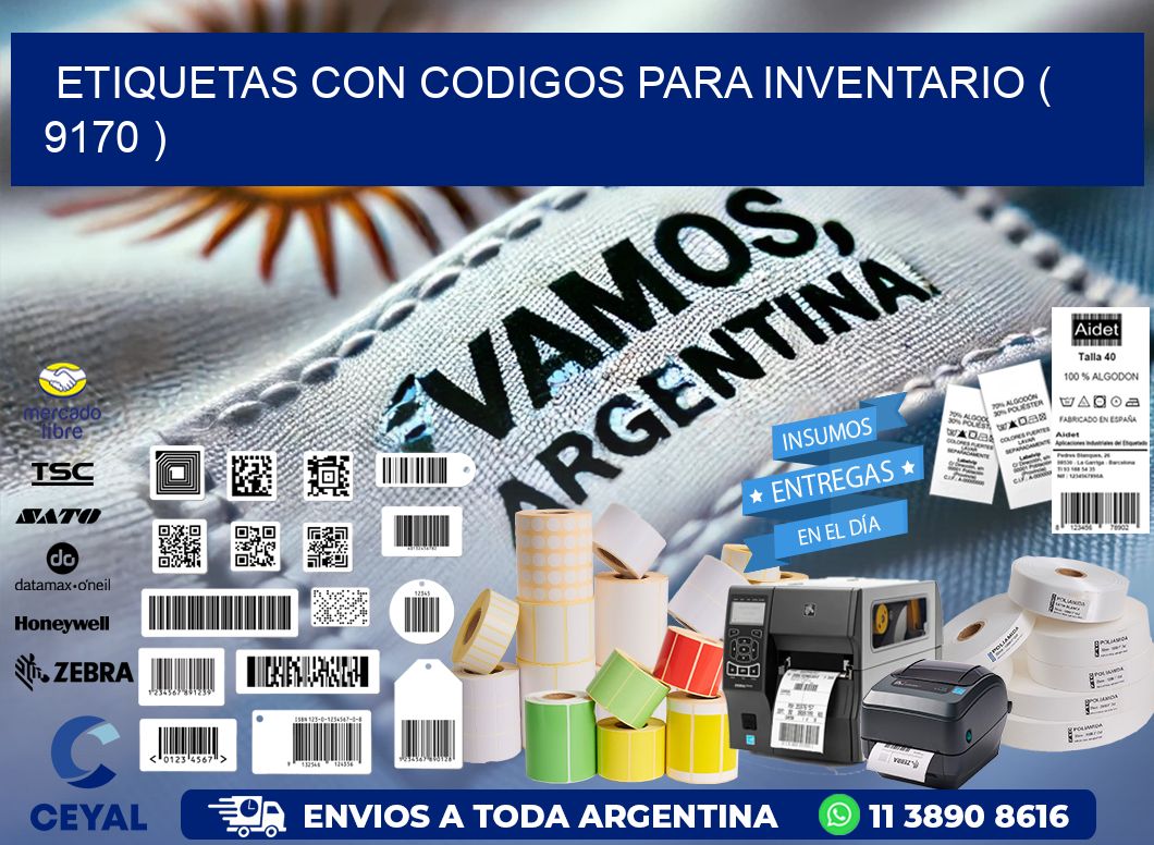 ETIQUETAS CON CODIGOS PARA INVENTARIO ( 9170 )