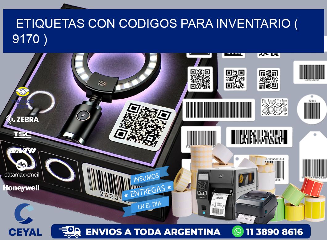 ETIQUETAS CON CODIGOS PARA INVENTARIO ( 9170 )