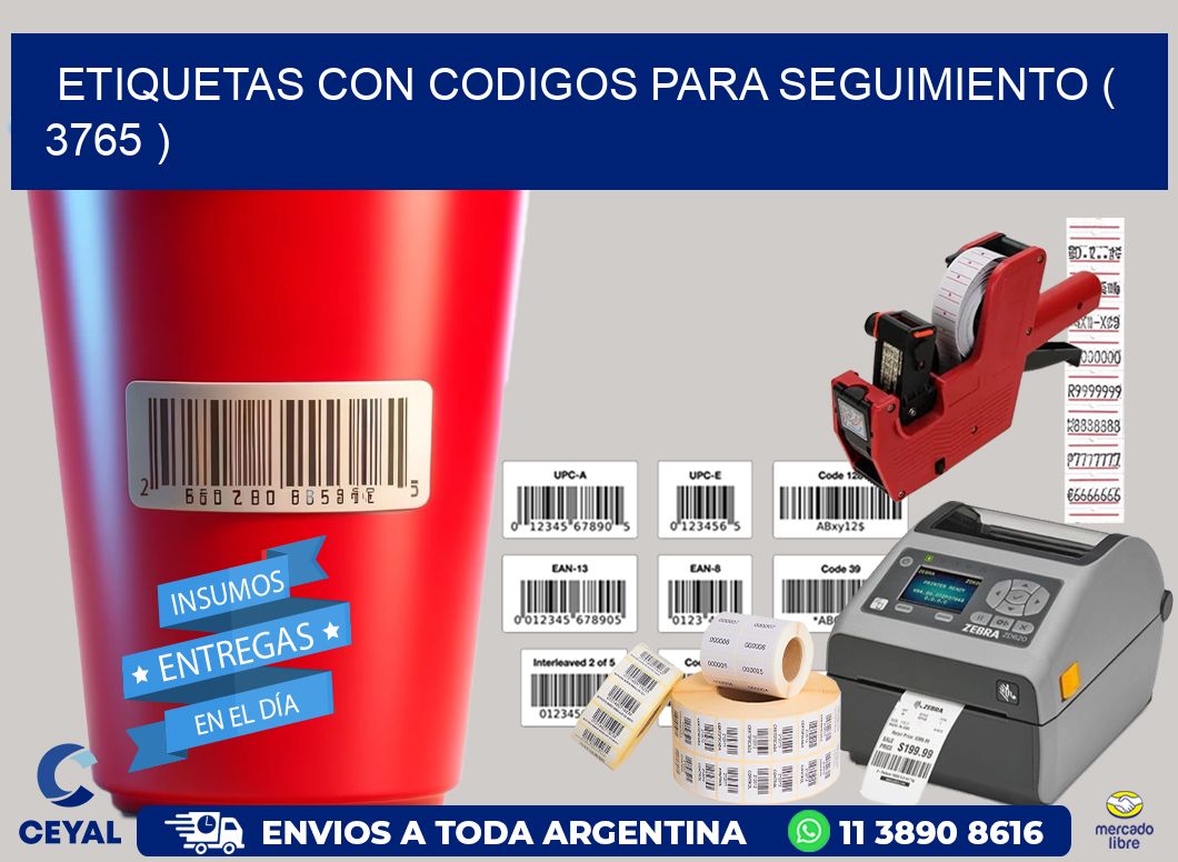 ETIQUETAS CON CODIGOS PARA SEGUIMIENTO ( 3765 )