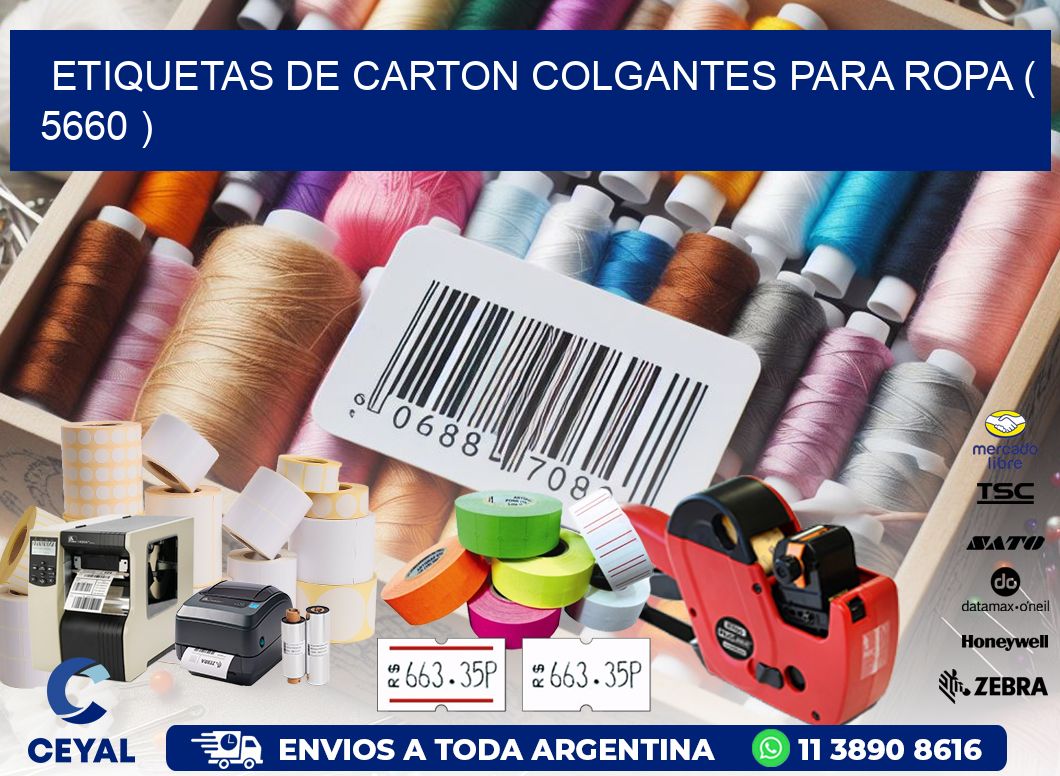 ETIQUETAS DE CARTON COLGANTES PARA ROPA ( 5660 )