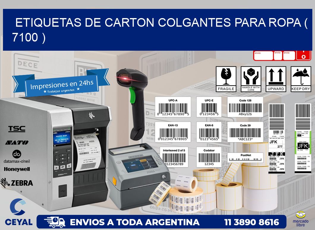 ETIQUETAS DE CARTON COLGANTES PARA ROPA ( 7100 )