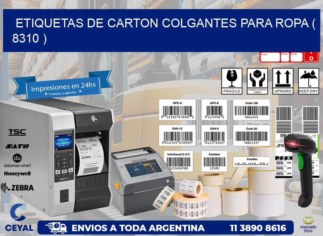 ETIQUETAS DE CARTON COLGANTES PARA ROPA ( 8310 )